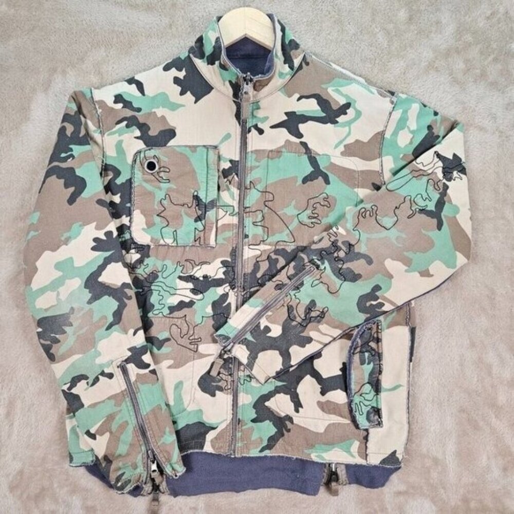 Y2K Triple Five Soul Camouflage Jacket Mens Size M Full Zip Long Sleeve 555 Soul